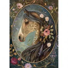 DUTCH LADY DESIGNS GREETING CARD Floral Horse 10